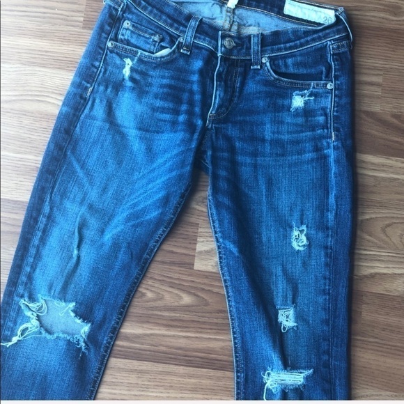 Rag & Bone Distressed Capri Jeans Size 26 - Picture 5 of 16
